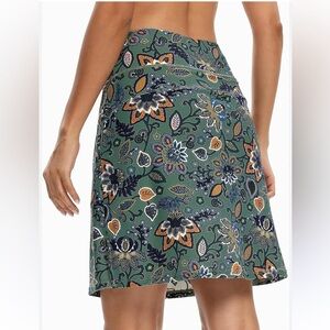 Moteepi Skorts Skirts |W L| Green Gypsophila Floral Athletic Golf Pockets (0-7)
